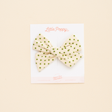 Green Textured Dot Bow Clip
