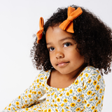 Pumpkin Knit Pigtail Bow Clip