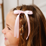 Baby Pink Satin Bow Clip