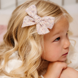 Winter Iris Floral Bow Clip