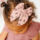 Rosewood Floral Bow Clip