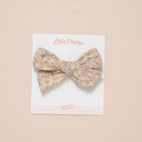 Winter Iris Floral Bow Clip