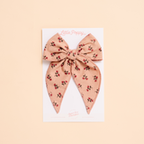 Rosewood Floral Bow Clip