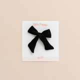 Ebony Pleated Sparkle Bow Clip