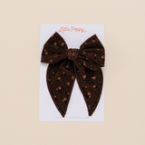 Mocha Bloom Bow Clip