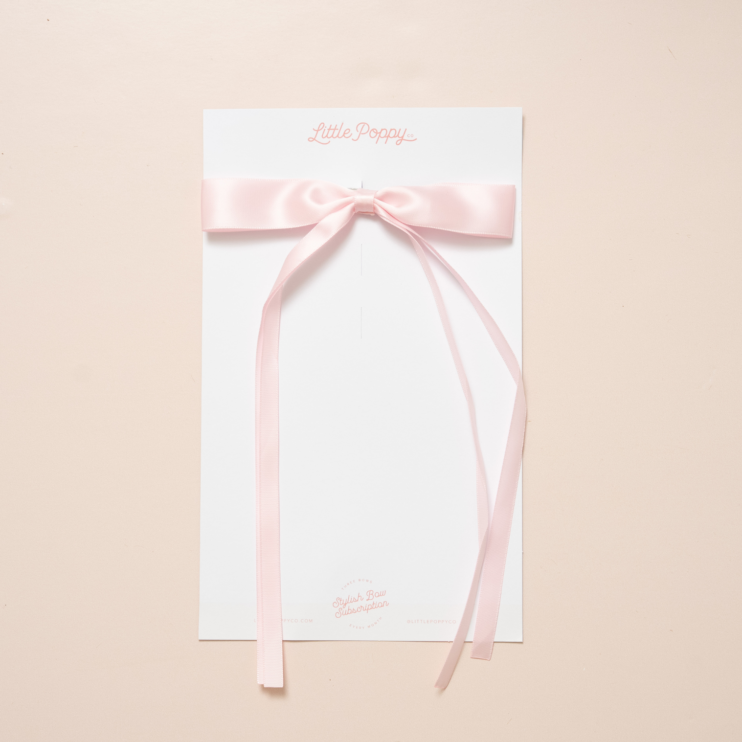 Baby Pink Satin Bow Clip