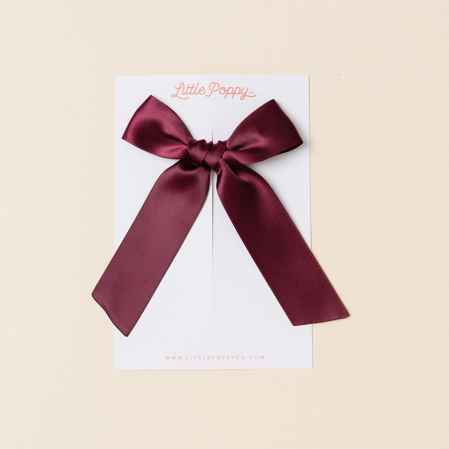 Wine Penny Satin Bow Clip