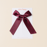 Wine Penny Satin Bow Clip