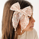 Cream Ella Floral Bow Clip
