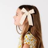 Heirloom Linen Bow Clip
