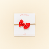 Strawberry Scalloped Ribbon Headband Bow