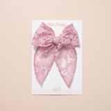 Iris Rose Lace Floral Bow Clip