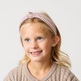 Cranberry Check Knot Headband