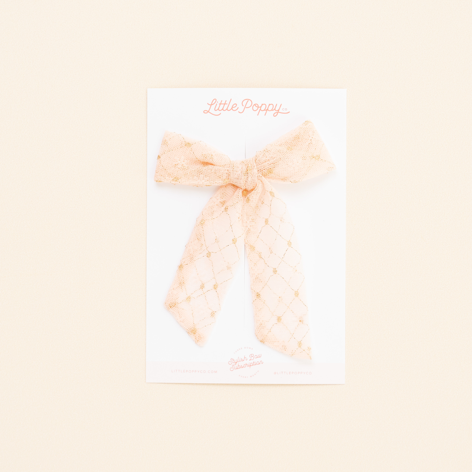 Stitched Lace Bow Clip