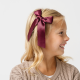 Wine Penny Satin Bow Clip