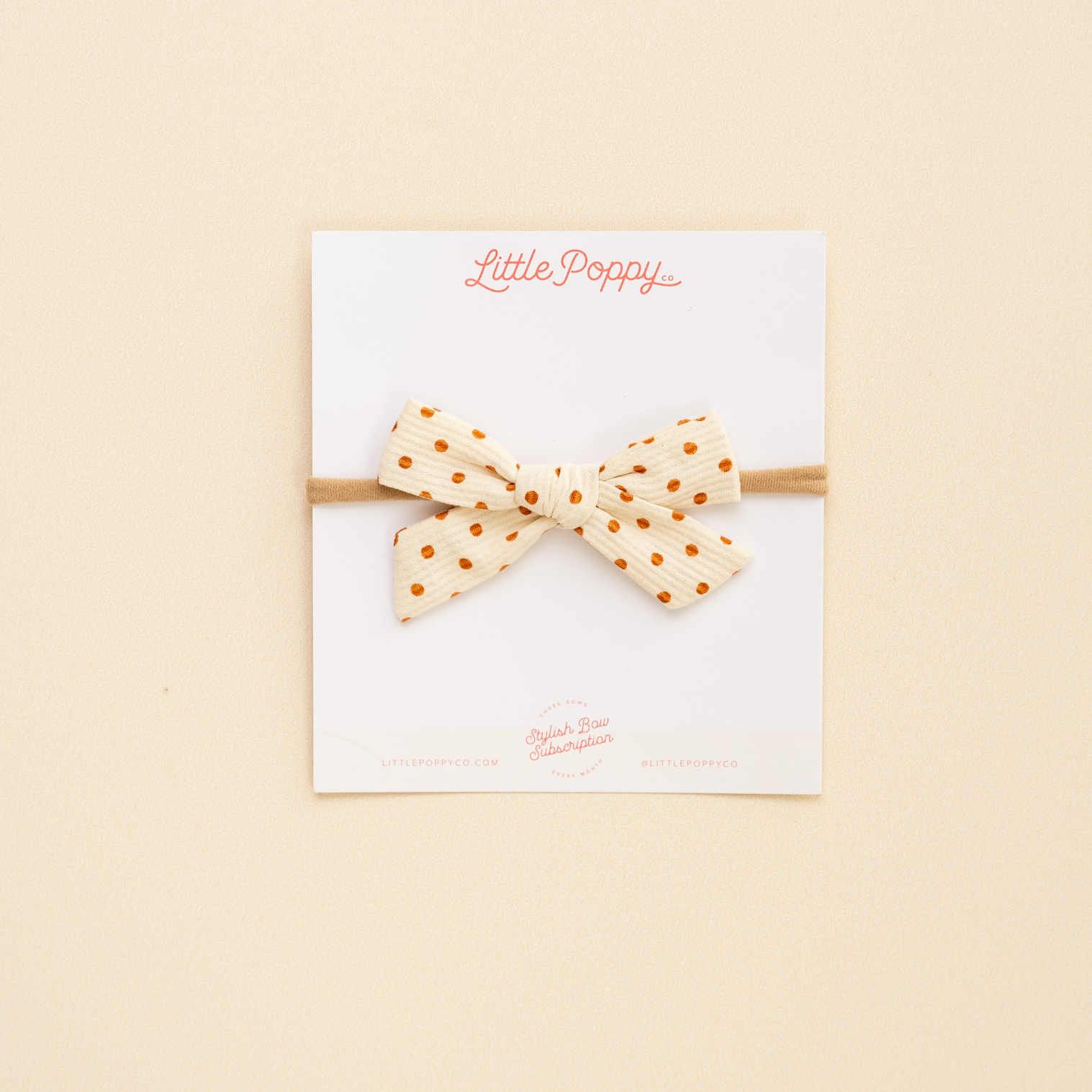 Orange Textured Dot Headband Bow
