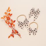 Noir Velvet Dot Bow Clip