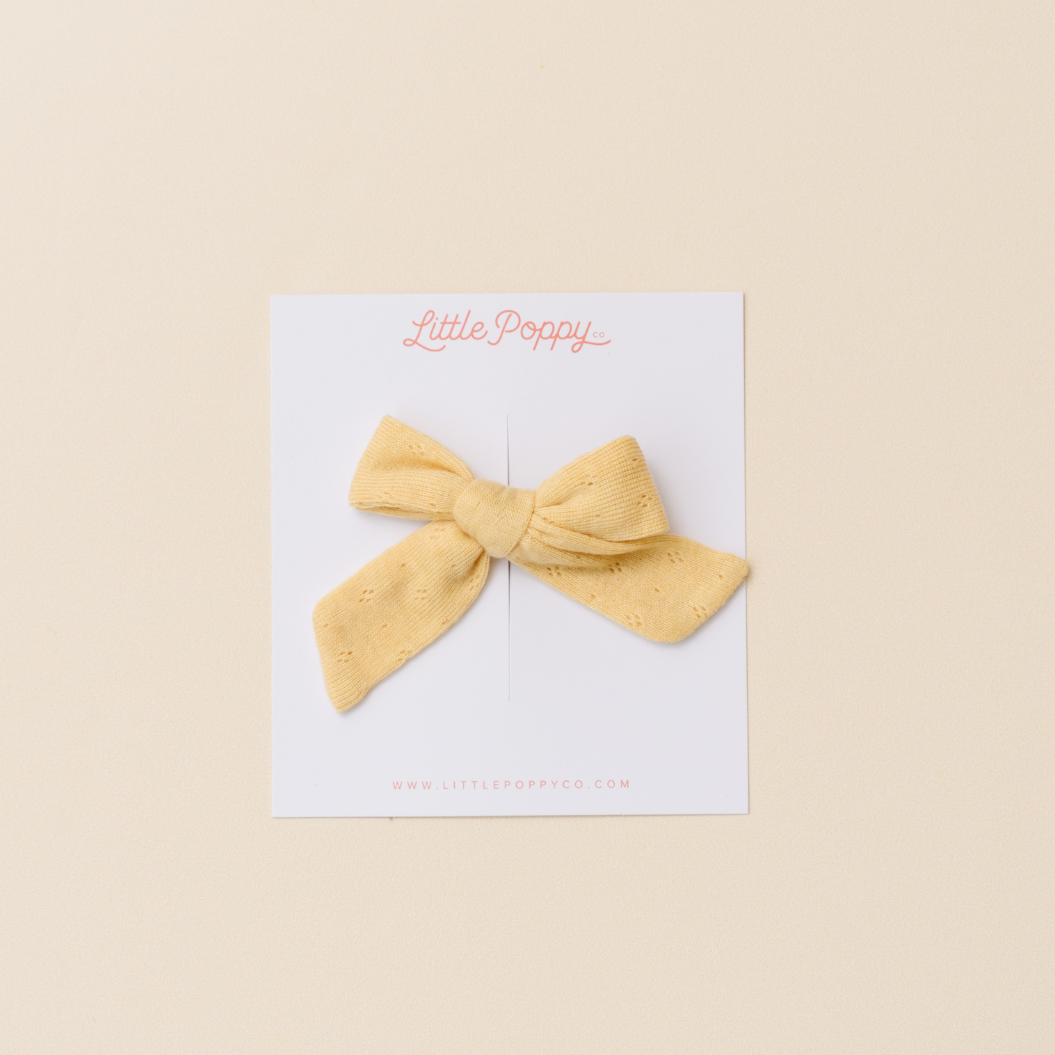 Marzipan Vintage Pointelle Bow Clip