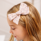 Winter Iris Floral Bow Clip