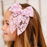 Iris Rose Lace Floral Bow Clip