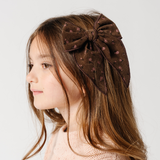 Mocha Bloom Bow Clip