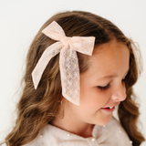 Stitched Lace Bow Clip
