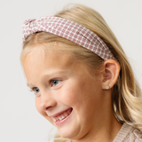 Cranberry Check Knot Headband