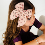 Rosewood Floral Bow Clip