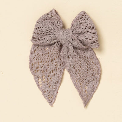 Lilac Spring Crochet Bow Clip