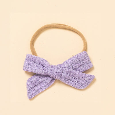 Lilac Dainty Knit Headband Bow