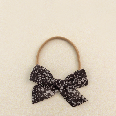 Brown Field Floral Headband Bow