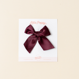 Wine Penny Satin Bow Clip