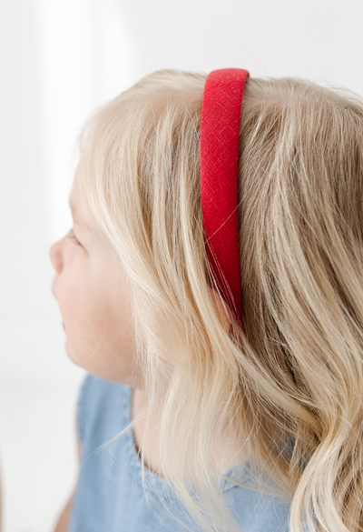 Crimson Linen 2cm Headband