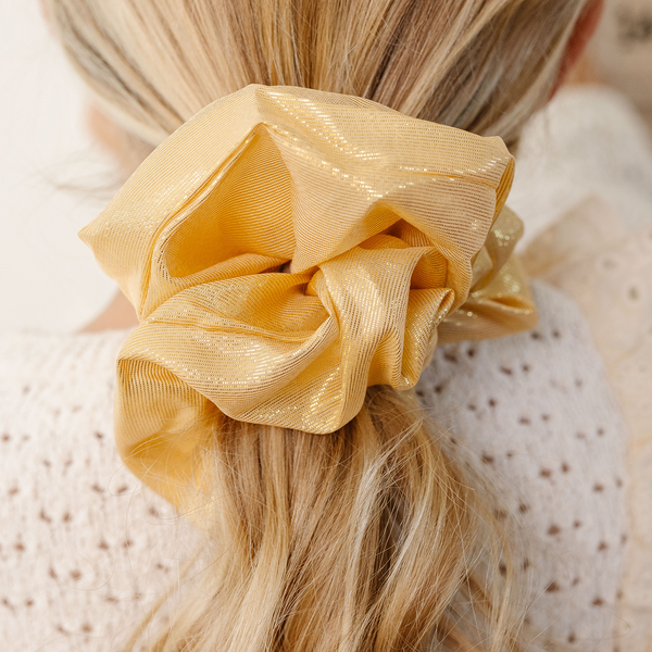 Golden Tinsel Oversized Scrunchie, Christmas Scrunchie – Little