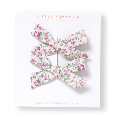 Violet Spring Pigtail Bow Clips