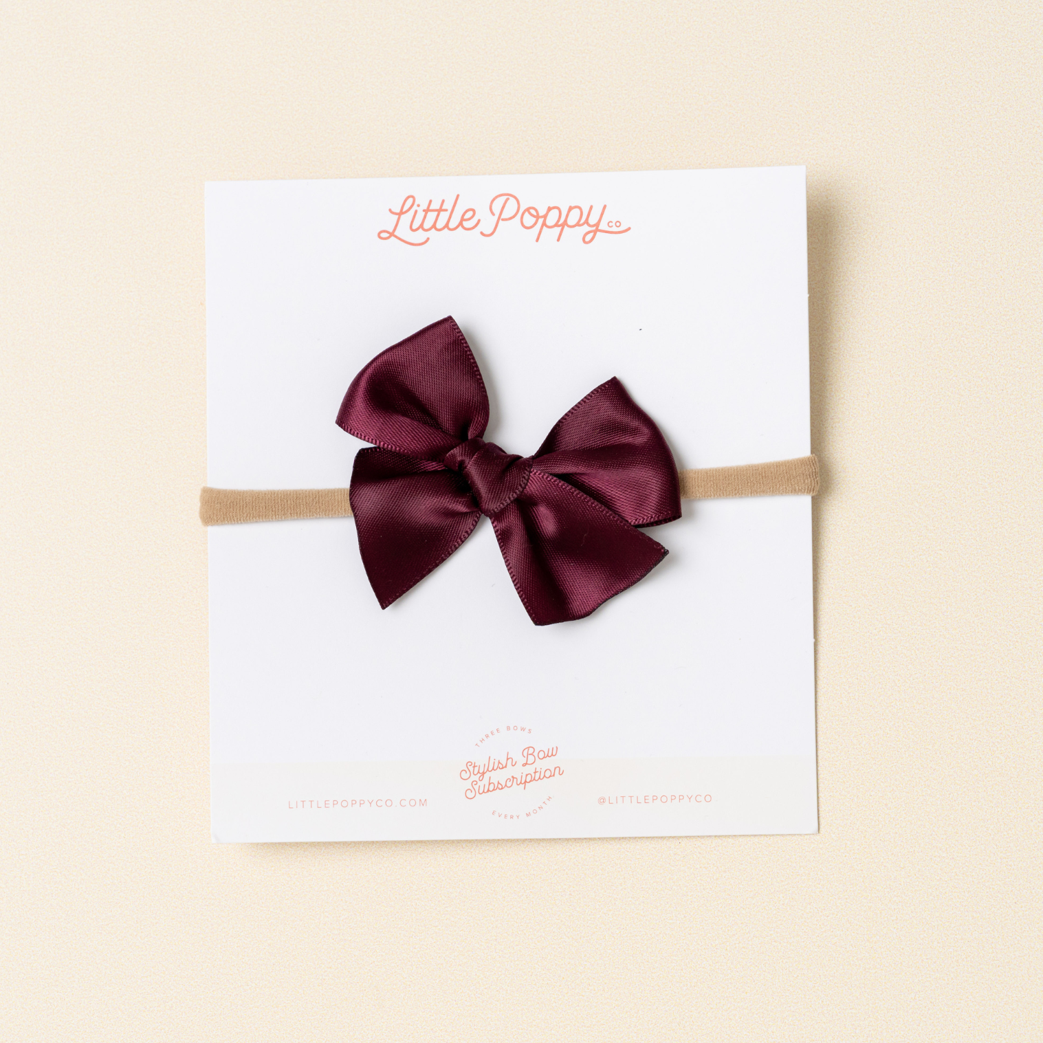 Wine Penny Satin Headband Bow