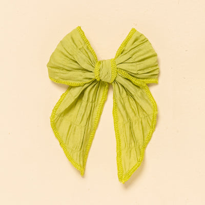 Moss Ruched Claire Bow Clip