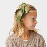 Forest Penny Satin Bow Clip