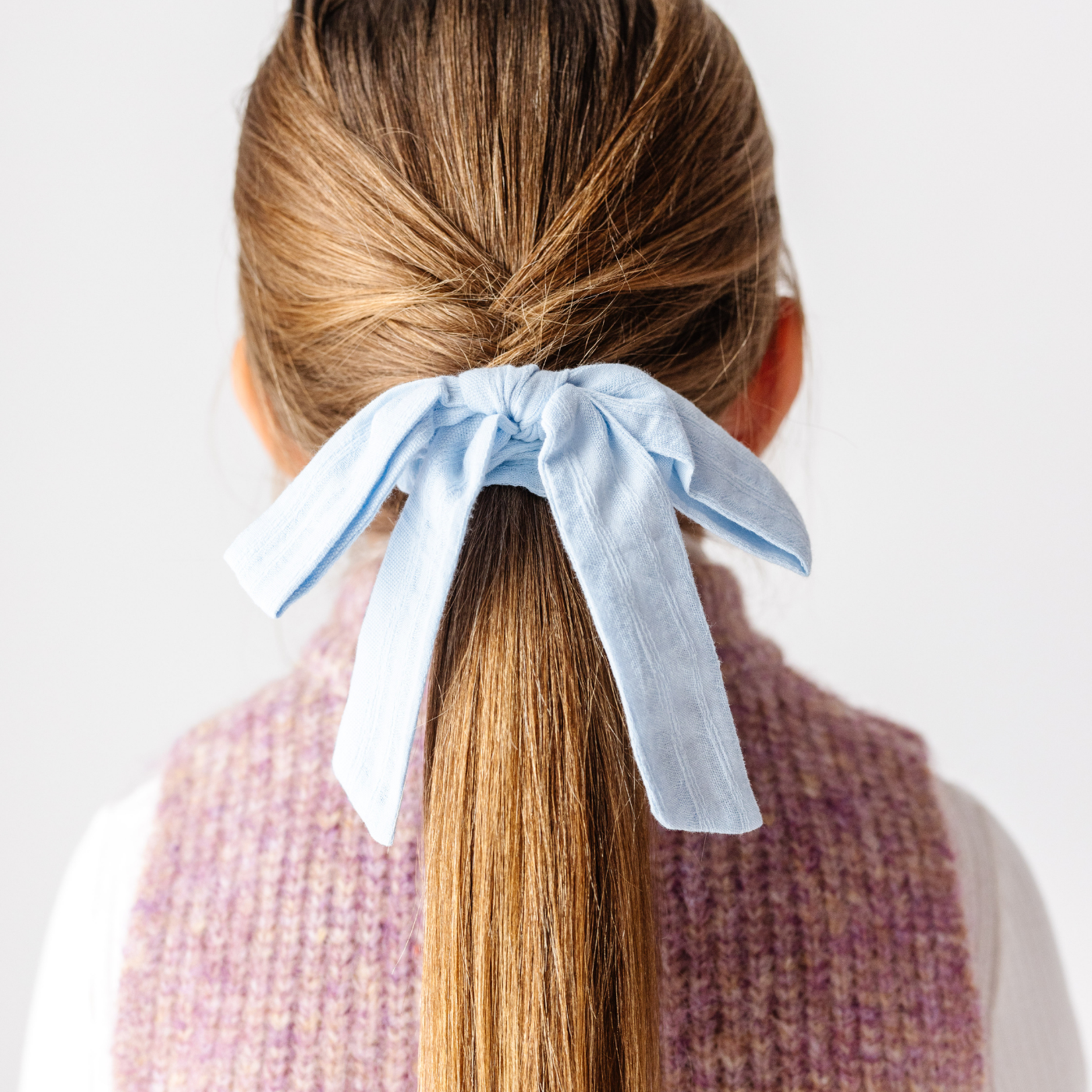 Pale Blue Stitched Dobby Emma Scrunchie