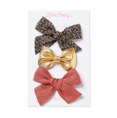The Amber Bow Clip Set