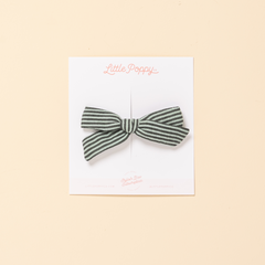 Green Faded Stripe Bow Clip