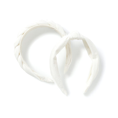 White Stitched Stripe Headbands