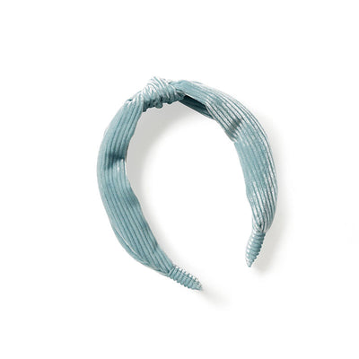 Dusty Blue Ribbed Velvet Headband